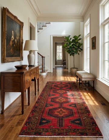 3' 7 x 9' 5 Hand Knotted Shahsavan Persian Wool Runner Rug