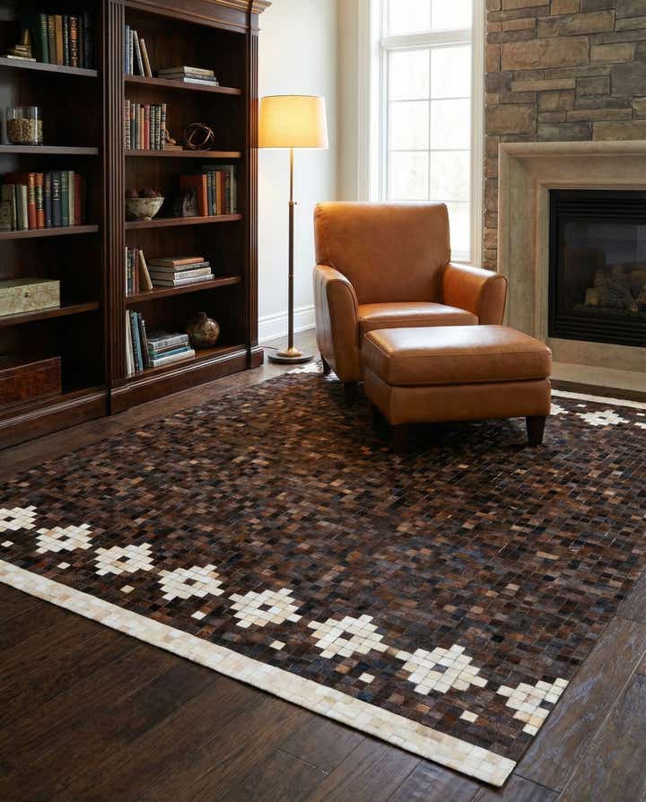 8' 1 x 9' 11 Cowhide Stocks Rug