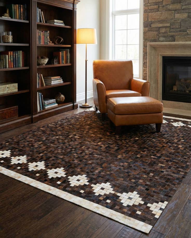 Detail image of 8' 1 x 9' 11 Cowhide Stocks Rug