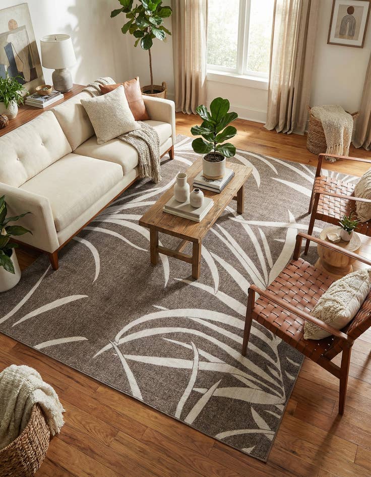 Detail image of 9' x 12' 2  Washable Botanical Indoor / Outdoor Rug