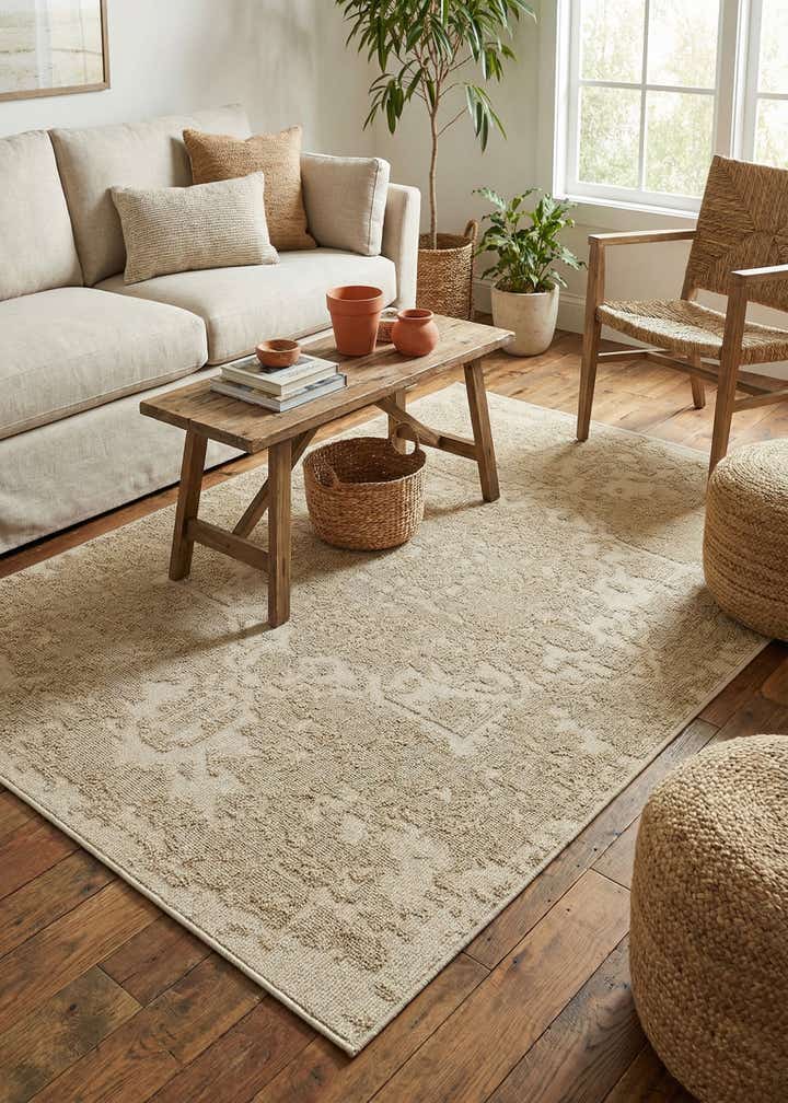 5' 3 x 8' Easy-Clean Traditional Indoor / Outdoor Rug