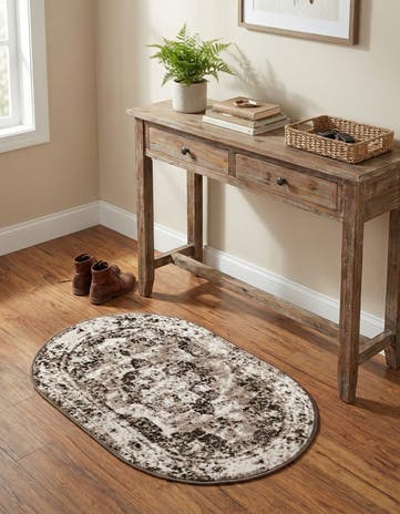 Light Brown Monte Carlo Oval Rug