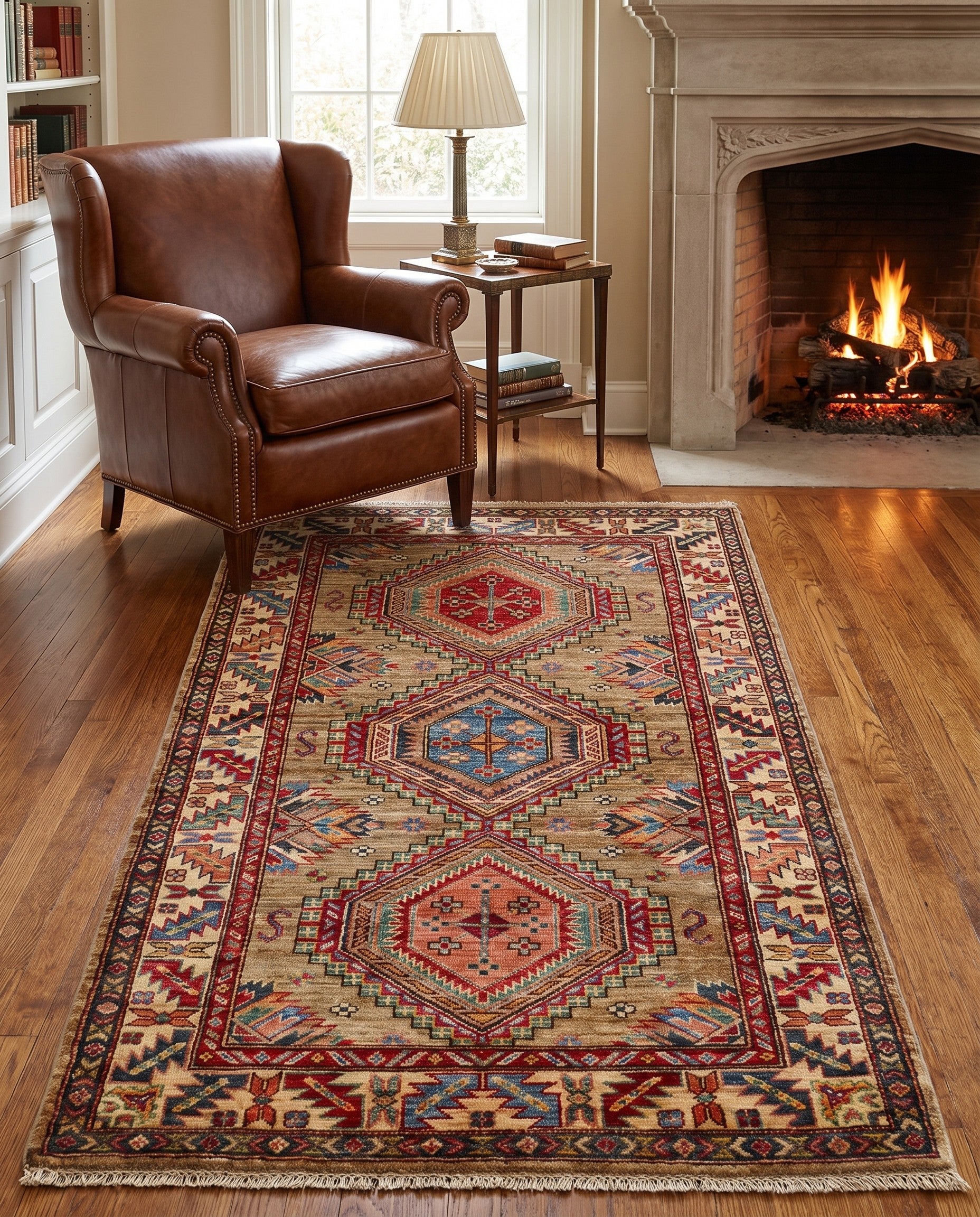 3' 4 x 5' 5 Hand Knotted Kazak Rug