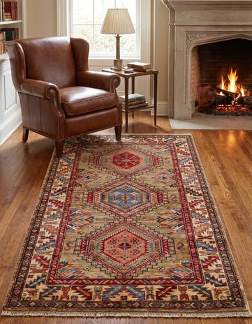 3' 4 x 5' 5 Hand Knotted Kazak Rug
