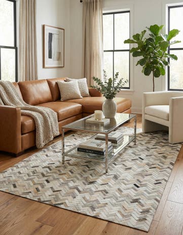 4' 10 x 7' 11 Cowhide Stocks Rug
