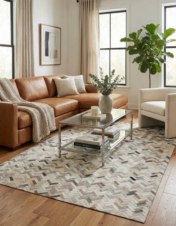 4' 10 x 7' 11 Cowhide Stocks Rug