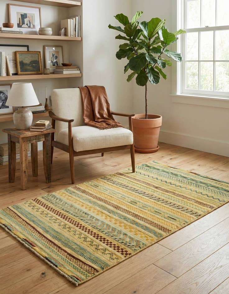 Detail image of 2' 8 x 4' 1  Hand Knotted Modern Ziegler Rug