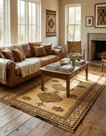 4' 6 x 7' 8 Gabbeh Wool Rug