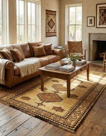 4' 6 x 7' 8 Gabbeh Wool Rug