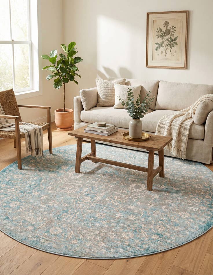 Detail image of  8' x 8' Modern Classical Round Rug