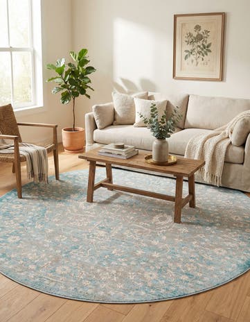 8' x 8' Modern Classical Round Rug