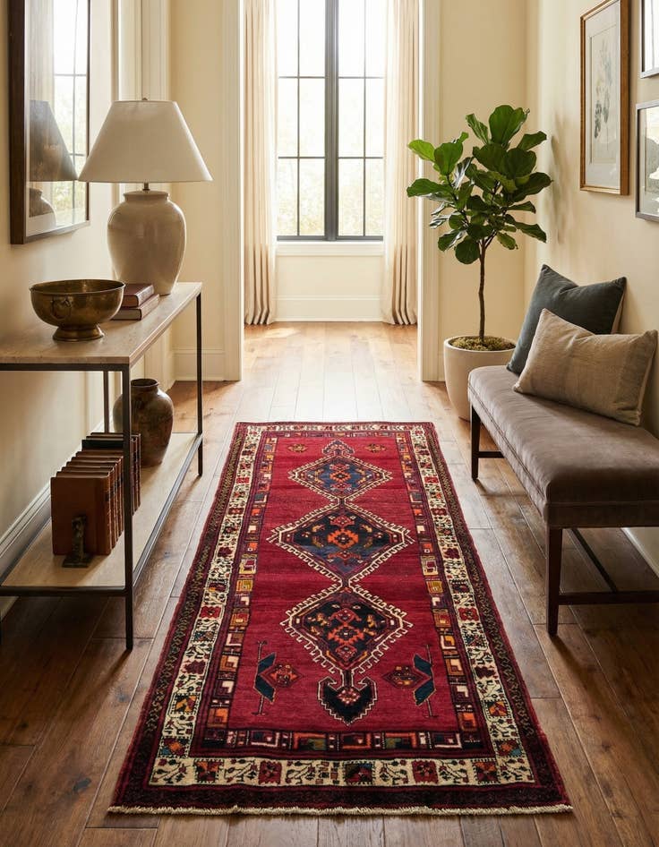 Detail image of  3' 8 x 8' 6  Hand Knotted Sirjan Persian Wool Runner Rug