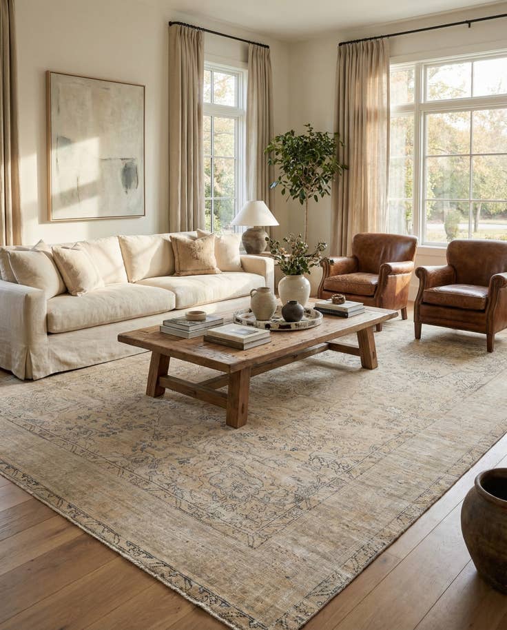 Detail image of 7' 9 x 11' Hand Knotted Ultra Vintage Persian Wool Rug