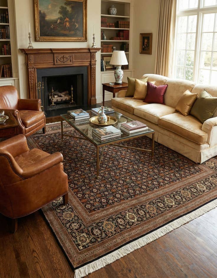 Detail image of  6' 6 x 6' 8 Tabriz Mahi Square Rug