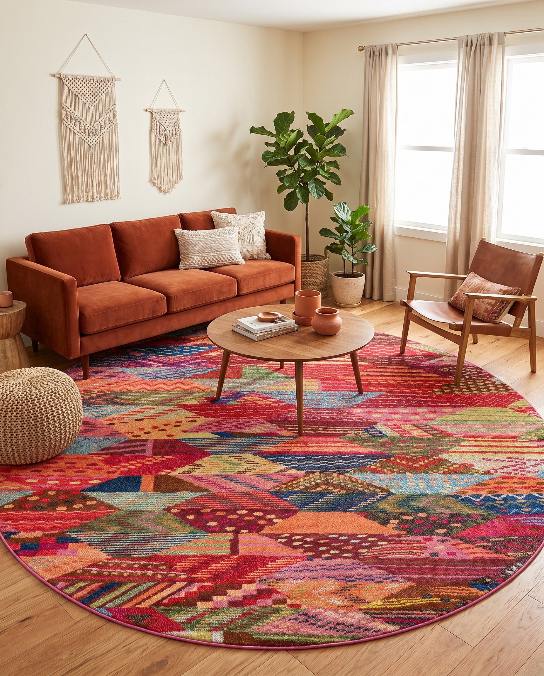 8' x 8' Washable Mesa Round Rug