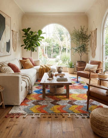 4' 9 x 7' 8 Hand Knotted Moroccan Wool Rug