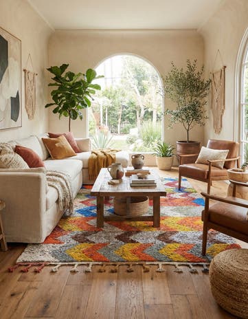 4' 9 x 7' 8 Hand Knotted Moroccan Wool Rug