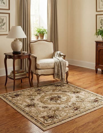 Cream Chateau Square Rug