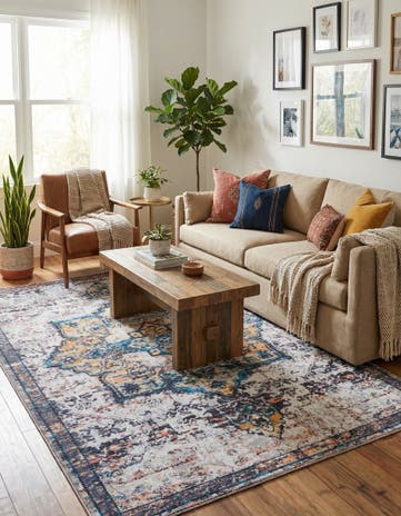5' 3 x 8' Washable Francesca Rug