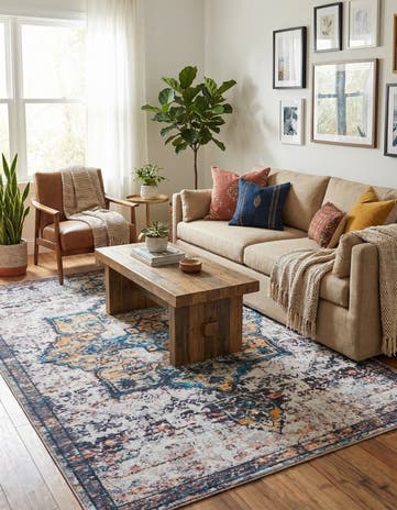 5' 3 x 8' Washable Francesca Rug