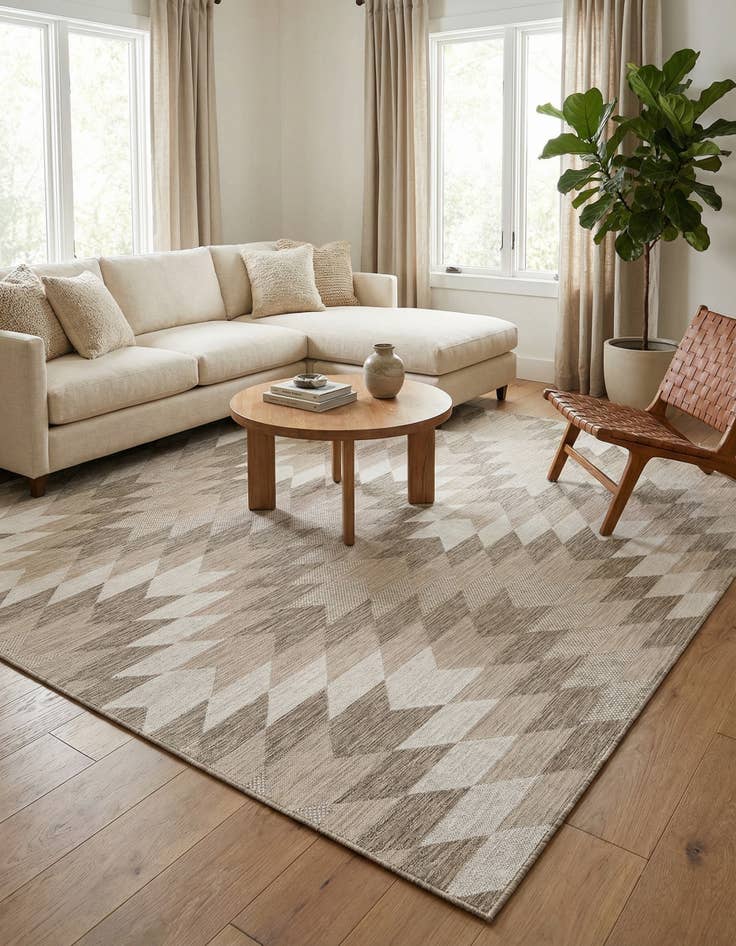 Detail image of 10' x 10'  Washable Modern Indoor / Outdoor Square Rug