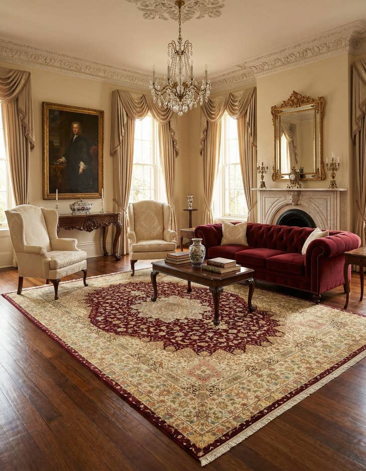 Detail image of 9' 9 x 13' 6  Hand Knotted Tabriz Persian Rug