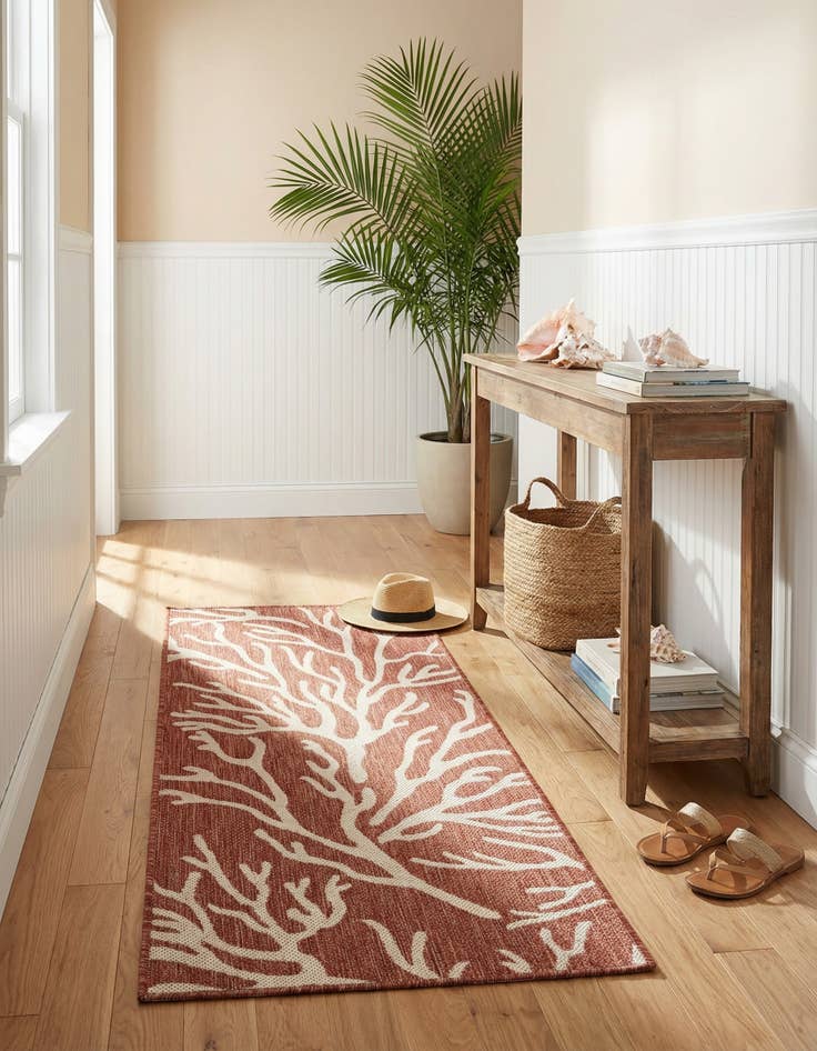 Detail image of  2' x 5' 3  Washable Coastal Indoor / Outdoor Runner Rug