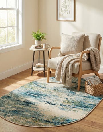3' 3 x 5' 3 Washable Spectrum Oval Rug