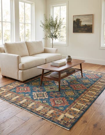 5' x 6' 6 Hand Knotted Kazak Rug