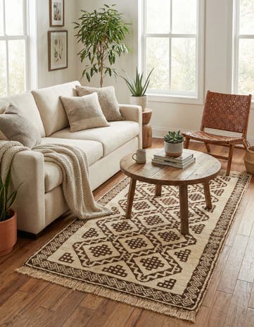 3' 8 x 7' Hand Knotted Moroccan Wool Rug