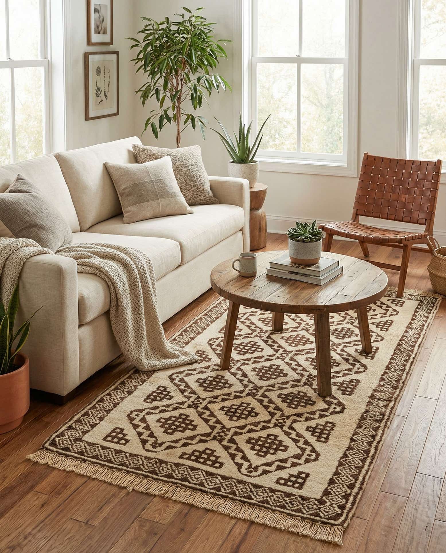 3' 8 x 7' Hand Knotted Moroccan Wool Rug
