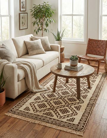 3' 8 x 7' Hand Knotted Moroccan Wool Rug