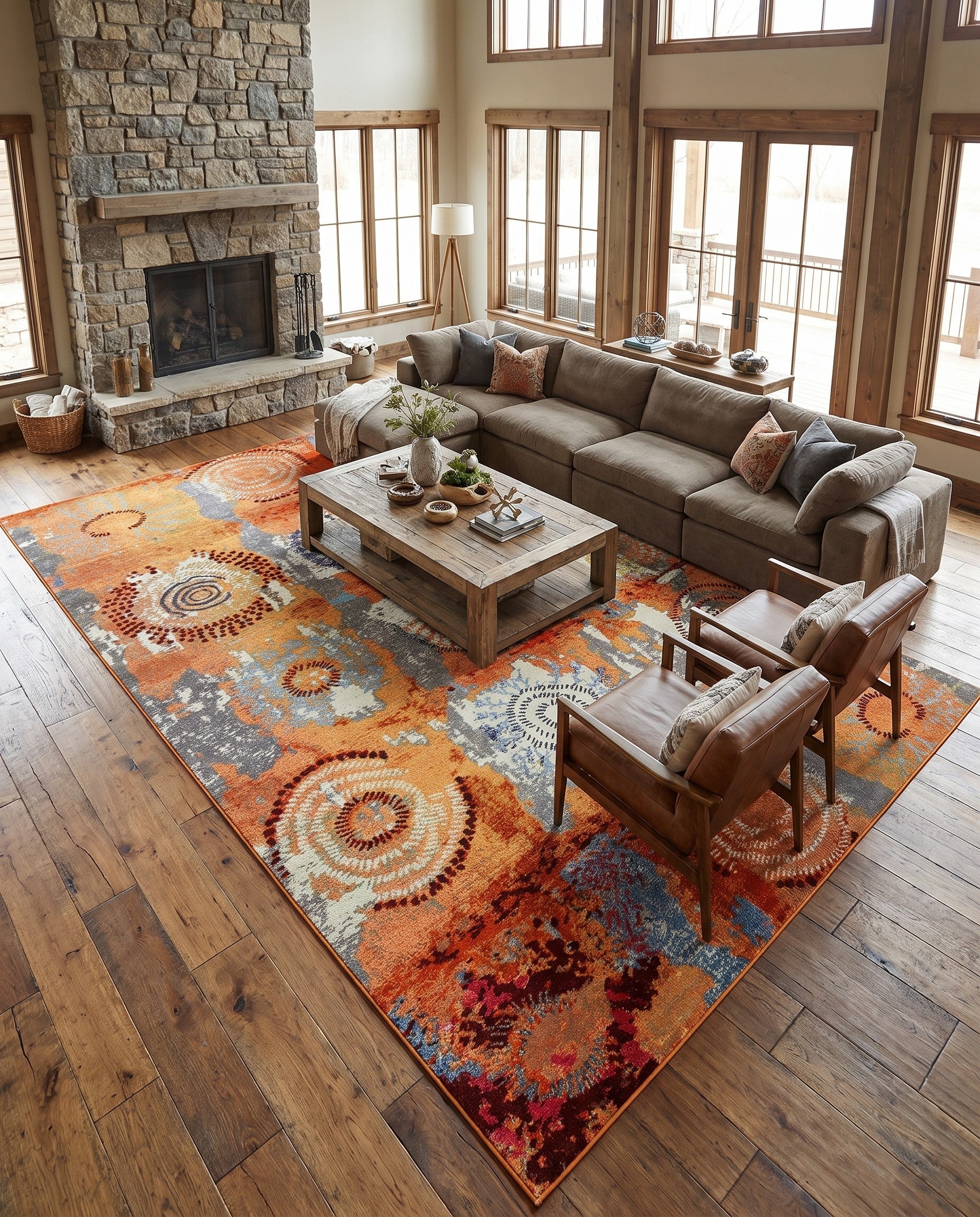 Orange Washable Hyacinth Rug