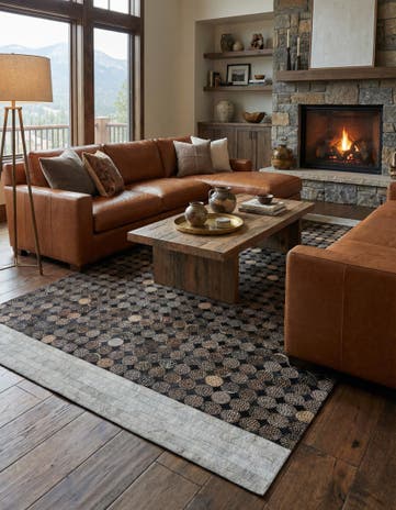 5' x 8' Cowhide Leather Rug