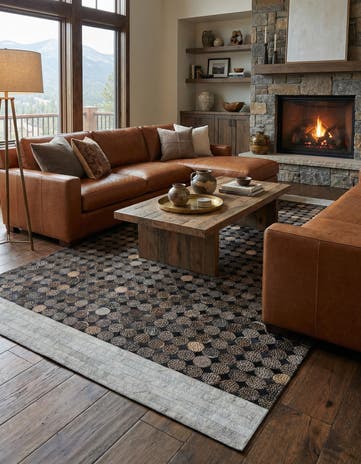 5' x 8' Cowhide Leather Rug