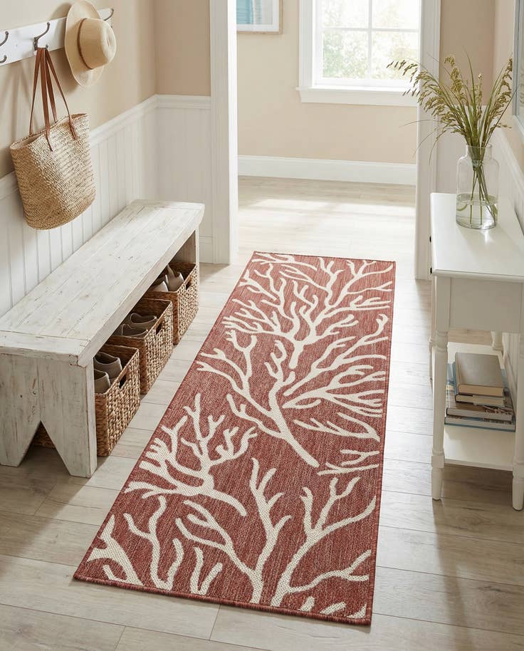 Detail image of 2' x 6' Easy-Clean Coastal Indoor / Outdoor Runner Rug