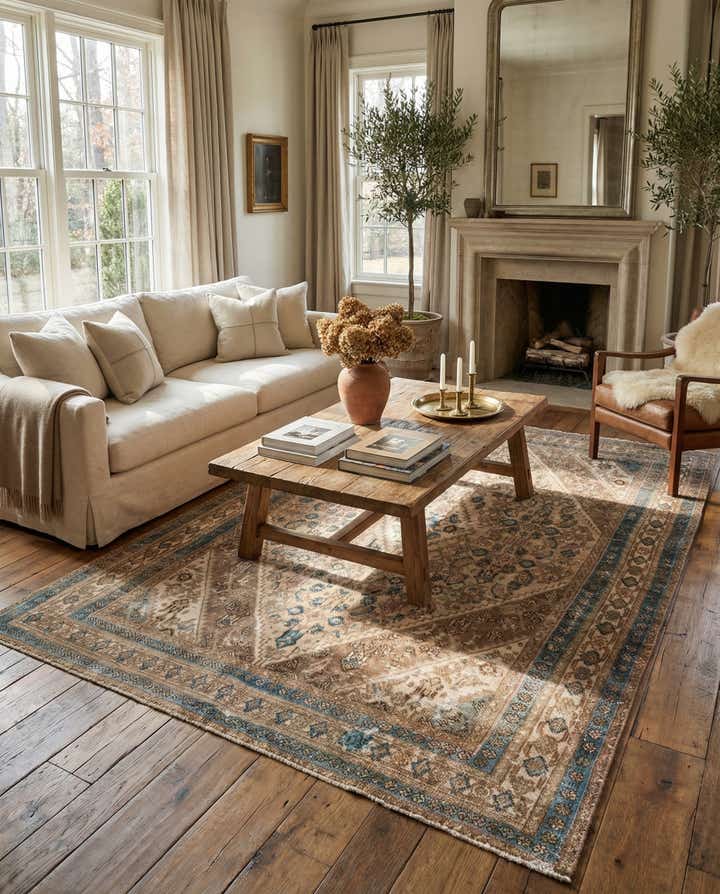 6' 10 x 9' 8 Hand Knotted Ultra Vintage Persian Wool Rug