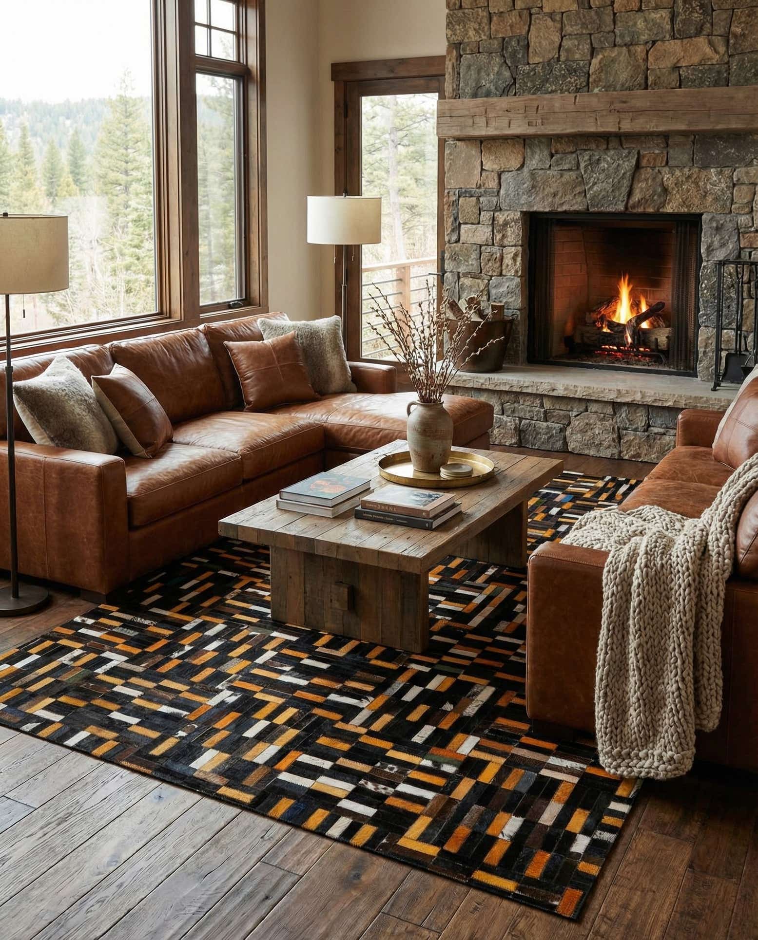 5' 1 x 8' 1 Cowhide - Patchwork Rug