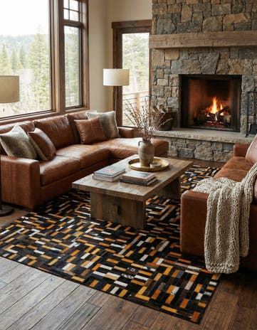 5' 1 x 8' 1 Cowhide - Patchwork Rug