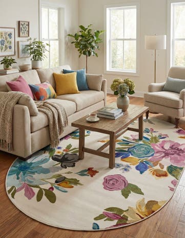 6' 1 x 9' Blossom Oval Rug