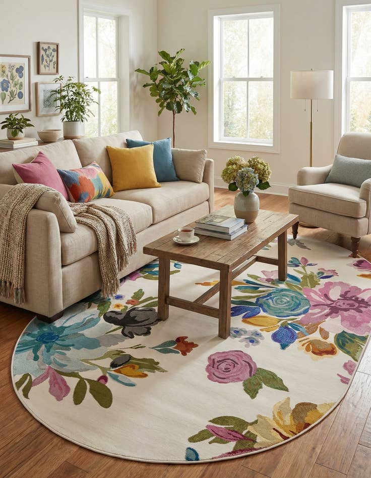 Detail image of 6' 1 x 9' Blossom Oval Rug