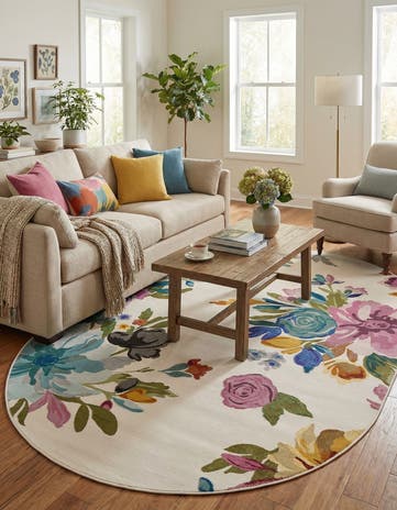 6' 1 x 9' Blossom Oval Rug