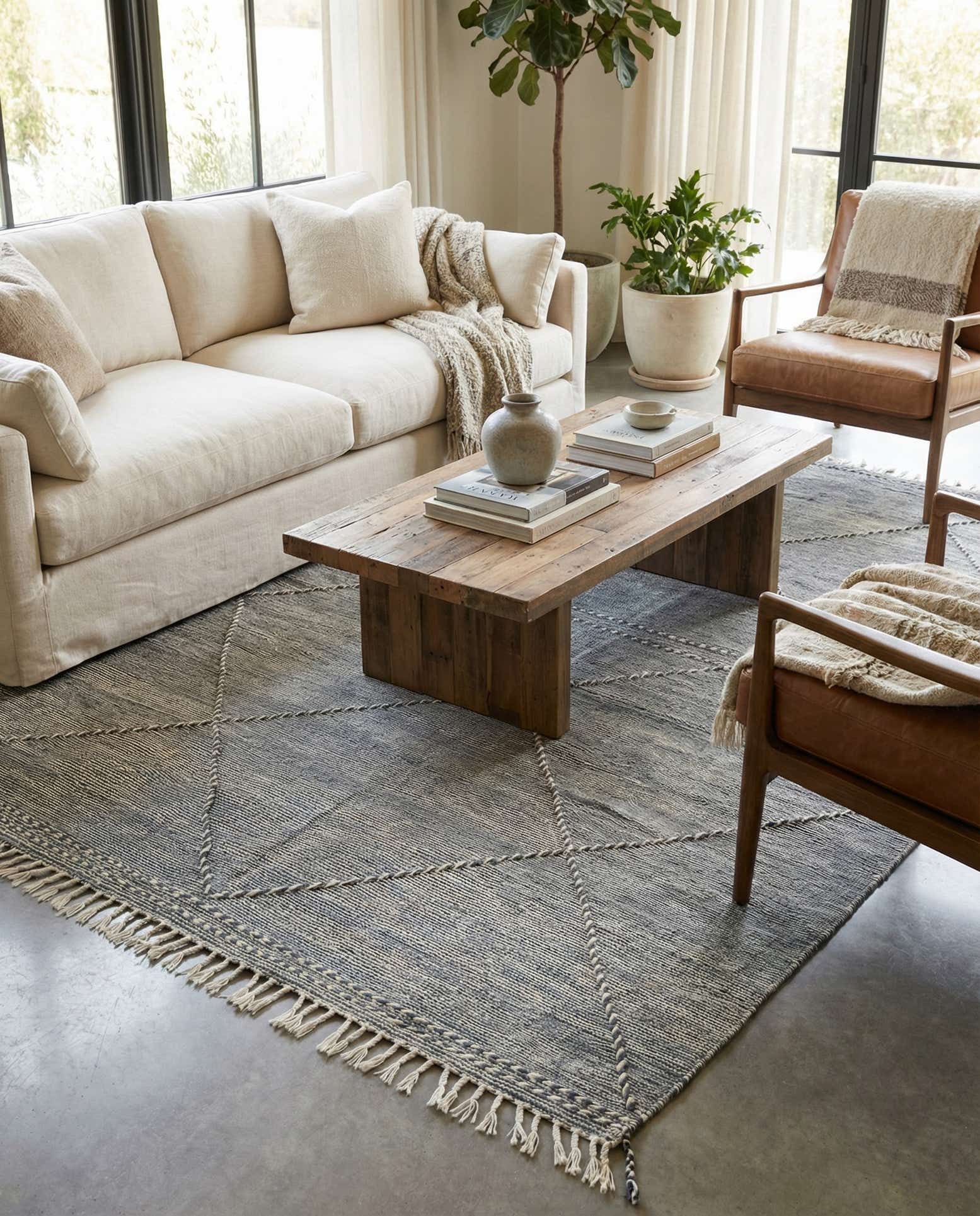 6' 6 x 11' 2 Hand Knotted Moroccan Wool Rug