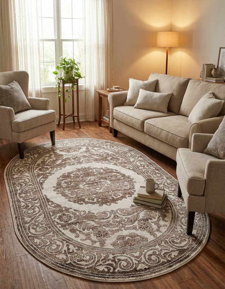 Detail image of 5' 3 x 8' Hermitage Oval Rug