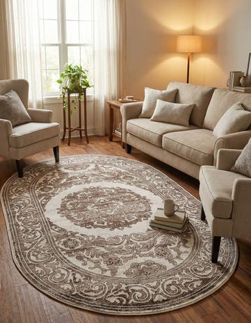 5' 3 x 8' Hermitage Oval Rug