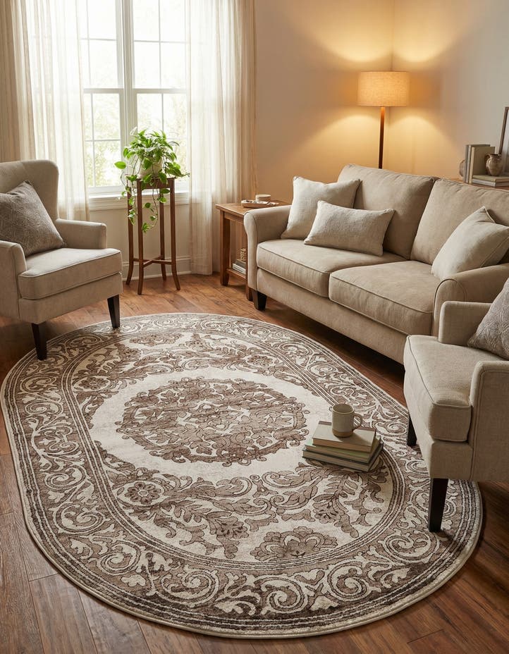 5' 3 x 8' Hermitage Oval Rug