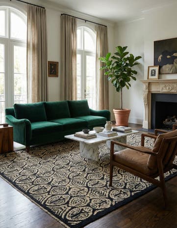 8' 9 x 10' 3 Hand Knotted Darya Wool Rug