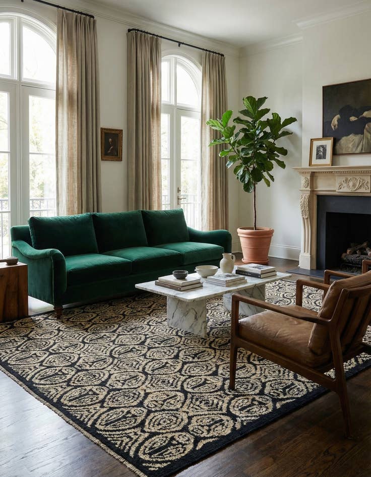 Detail image of 8' 9 x 10' 3  Hand Knotted Darya Wool Rug