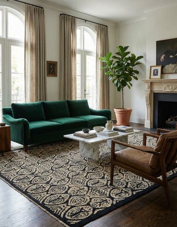 8' 9 x 10' 3 Hand Knotted Darya Wool Rug