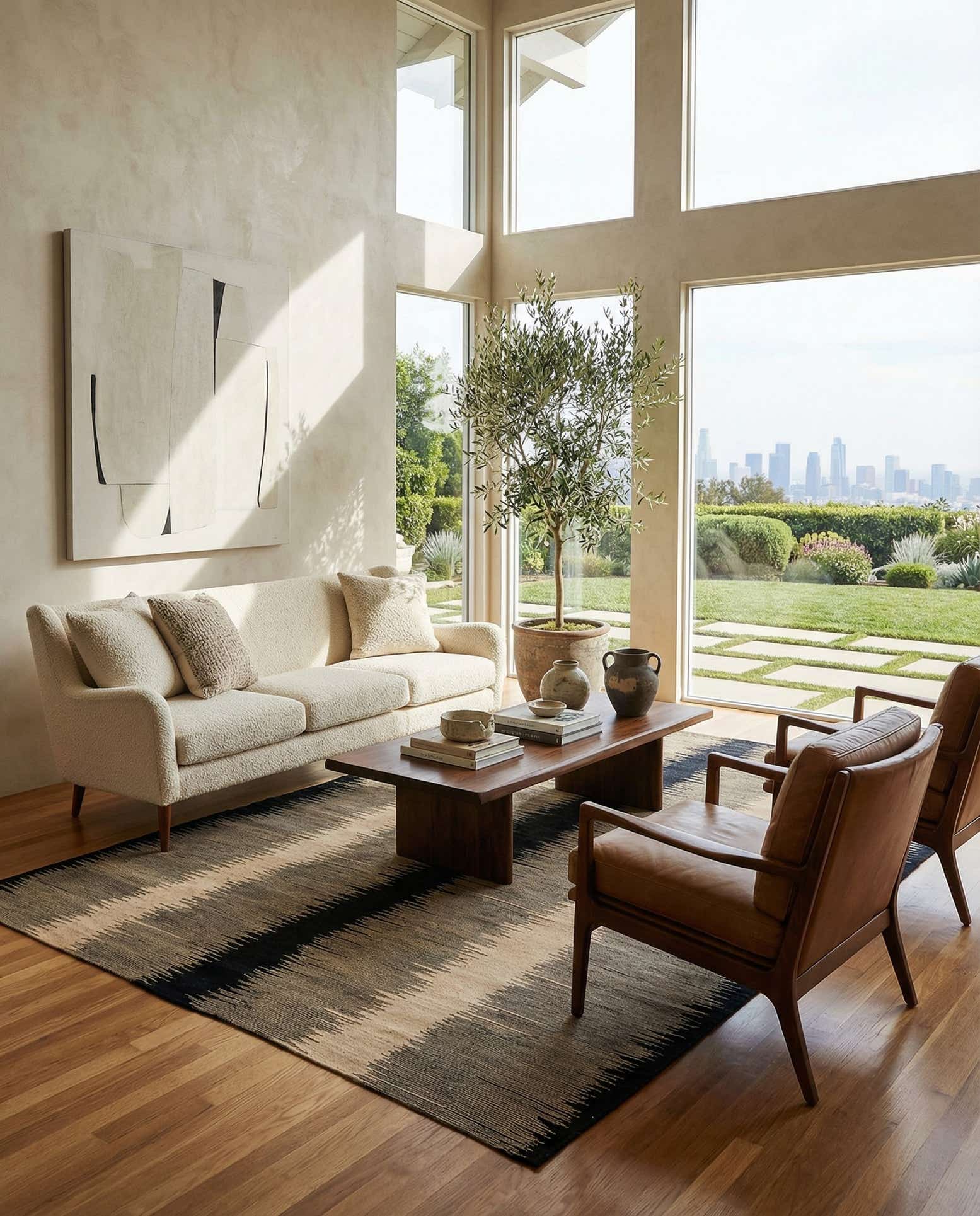 210cm x 290cm Hand Woven Kilim Modern Wool Rug